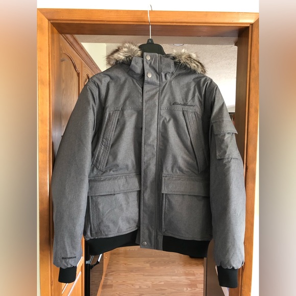 Eddie Bauer Men's Superior Down Parka, grey size large (L) - Picture 2 of 16